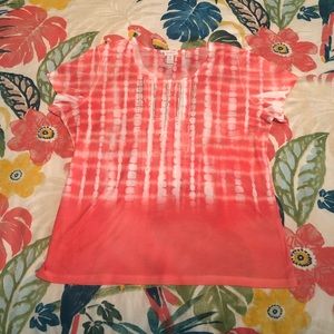 Chico’s Salmon/Coral White T-shirt 16